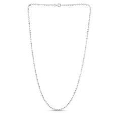 Sterling Silver Textured Crescent Moon Link 16" Necklace