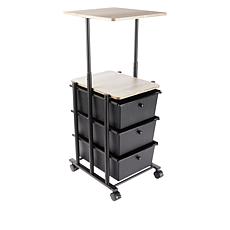 StoreSmith 3 Drawer Cart with Adjustable Top