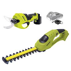 Sun Joe 24-Volt Handheld Pruner and 7" Hedge Trimmer