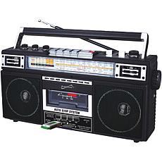 Supersonic Retro 4-Band Radio & Cassette Player with Bluetooth (Black)