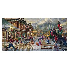 Thomas Kinkade Disney Mickey and Minnie Candy Cane Express - 16" x ...