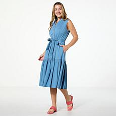Tower Hill by Christie Brinkley Sleeveless Denim Midi Dress