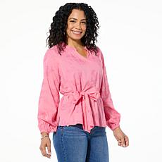 Tower Hill by Christie Brinkley Tie-Waist Blouse