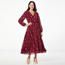 Tower Hill by Christie Brinkley V-Neck Long-Sleeve Maxi Dress