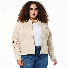 Tower Hill Christie Brinkley Eyelet Embroidered Denim Jacket