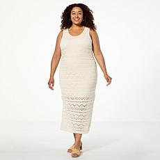 TWRHLL by Christie Brinkley Pointelle Sweater Knit Tank Dress