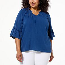 TWRHLL by Christie Brinkley V-neck Pullover Blouse