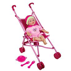 Umbrella Stroller with 16" Baby Doll & Accessories