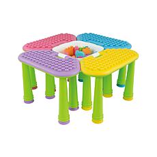 UNiPLAY Soft Building Table 4-Set w/ 42-Piece Building Blocks
