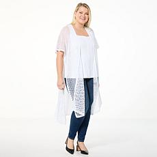 Vince Camuto Knit Crochet Sequined Duster