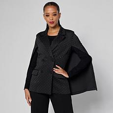 Vivica A. Fox Collection Rhinestone-Embellished Cape Jacket