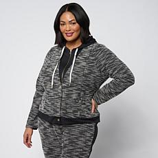 Vivica A. Fox Collection Scuba Knit Boucle Jacket with Hood