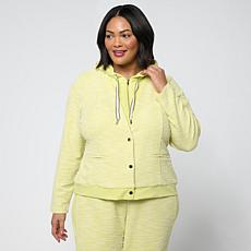 Vivica A. Fox Collection Scuba Knit Boucle Jacket with Hood