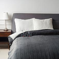 Warm & Cozy Plush to Sherpa Heated Blanket - Twin