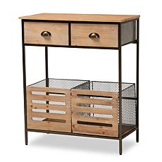 Wholesale Interiors Abram Wood and Metal 2-Drawer Storage Cabinet