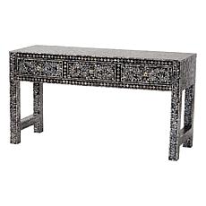 Wholesale Interiors bali and pari Elara Coastal Capiz 3 Drawer Console