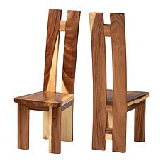 Wholesale Interiors bali and pari Lin Wood Dining Chair Set of 2