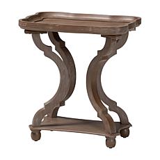Wholesale Interiors Yannick French Country Wood End Table w/Tray Top