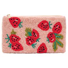 Wildflower San Tropez Beaded Cosmetic Coin Pouch
