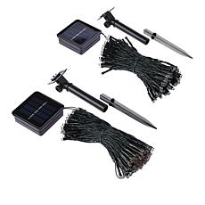 Winter Lane 150 LED Outdoor Solar Light Strands - 2-pack