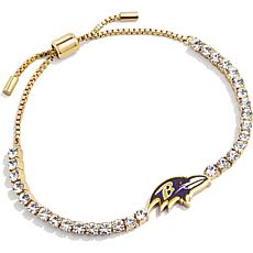 Women's BaubleBar Gold Baltimore Ravens Pull-Tie Tennis Bracelet