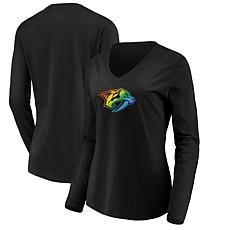 Women's Fanatics Black Nashville Predators Team Pride Logo Long Sle...
