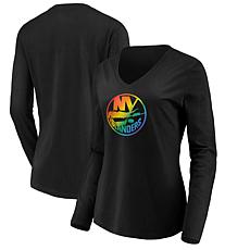 Women's Fanatics Black New York Islanders Team Pride Logo Long Slee...
