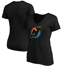 Women's Fanatics Branded Black New Jersey Devils Team Pride Logo V-...