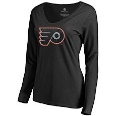 Women's Fanatics Branded Black Philadelphia Flyers Static Logo Long...