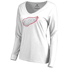 Women's Fanatics White Detroit Red Wings White Out Long Sleeve T-Shirt