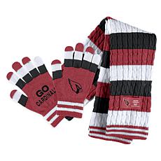 Women's WEAR by Erin Andrews Arizona Cardinals Striped Scarf & Glov...