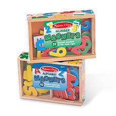 Wooden Magnetic Letters and Numbers Set with Sturdy Case