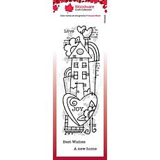 Woodware Clear Singles 8" x 2.6" Stamp - Rainbow House