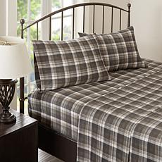 Woolrich Cotton Flannel Brown Sheet Set - Queen