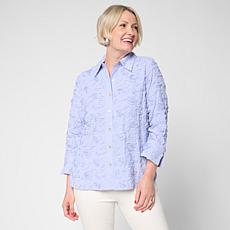WynneCollection Novelty Yarn Dye Stripe and Solid Shirt