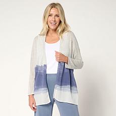 WynneCollection Printed Sweater Knit Cardigan