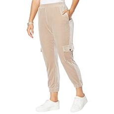 WynneLayers Stretch Velvet Pull-On Cropped Jogger Pant