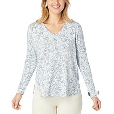 WynneLayers Unstructured V-Neck Scoop Hem Top