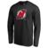 Men's Fanatics Black New Jersey Devils Splatter Logo Long Sleeve T-...