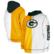 Men's New Era  Gold/White Green Bay Packers Third Down Split Raglan...