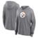 Women's Fanatics Heather Gray Pittsburgh Steelers Cozy Primary Pull...