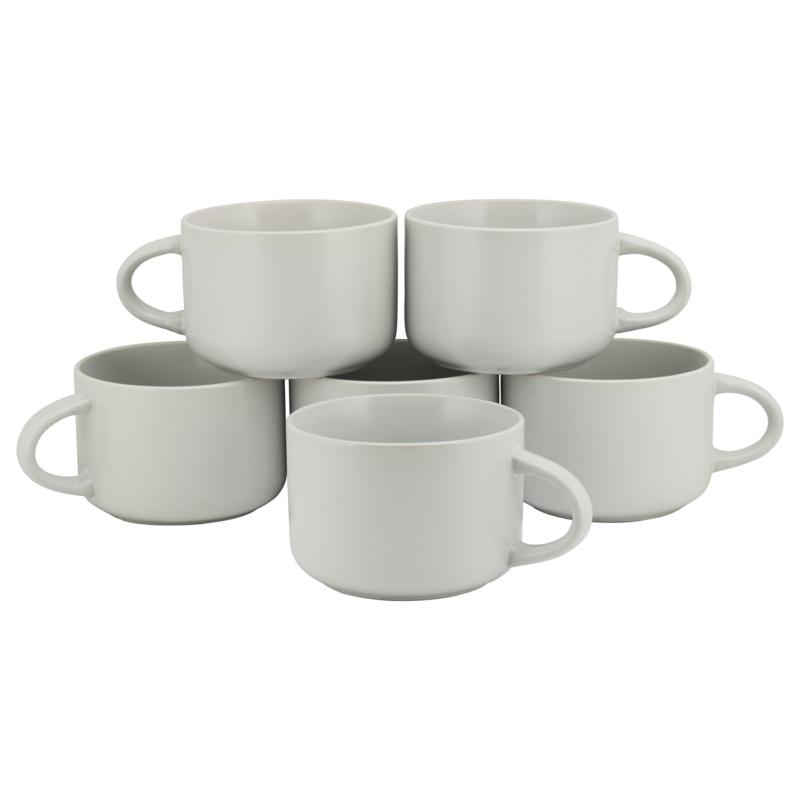 10 Strawberry Street Set of 6 Wazee Matte Oversized Mugs 9349630 HSN