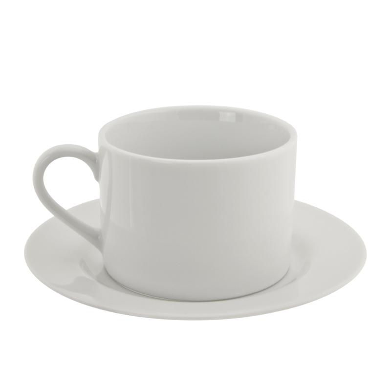 10 Strawberry Street White Can 6 oz. Cup and Saucer - 6