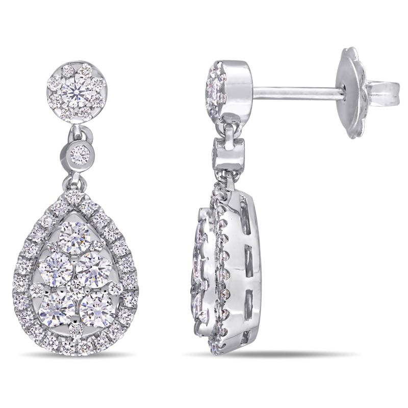 teardrop earrings white gold
