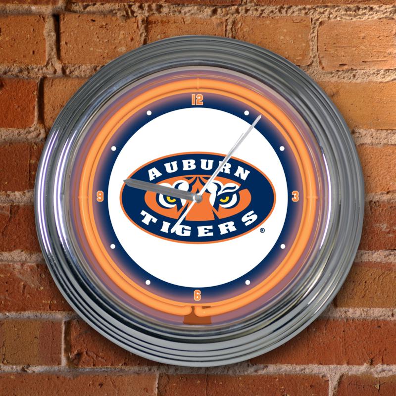 15" Neon Team Clock   Auburn   College   4507585