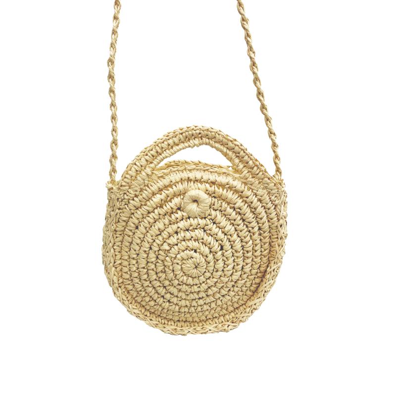 Anna Cai Round Straw Crossbody Bag
