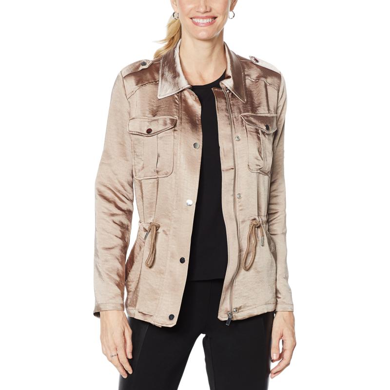 "As Is" Avec Les Filles Anorak with Rolled Tab Sleeves