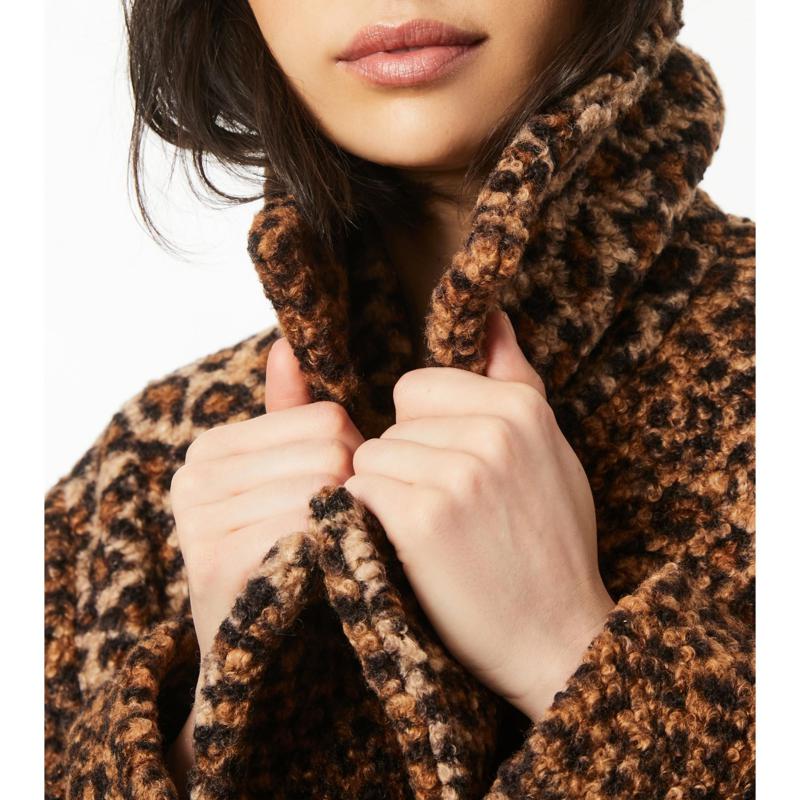 bernardo leopard print coat