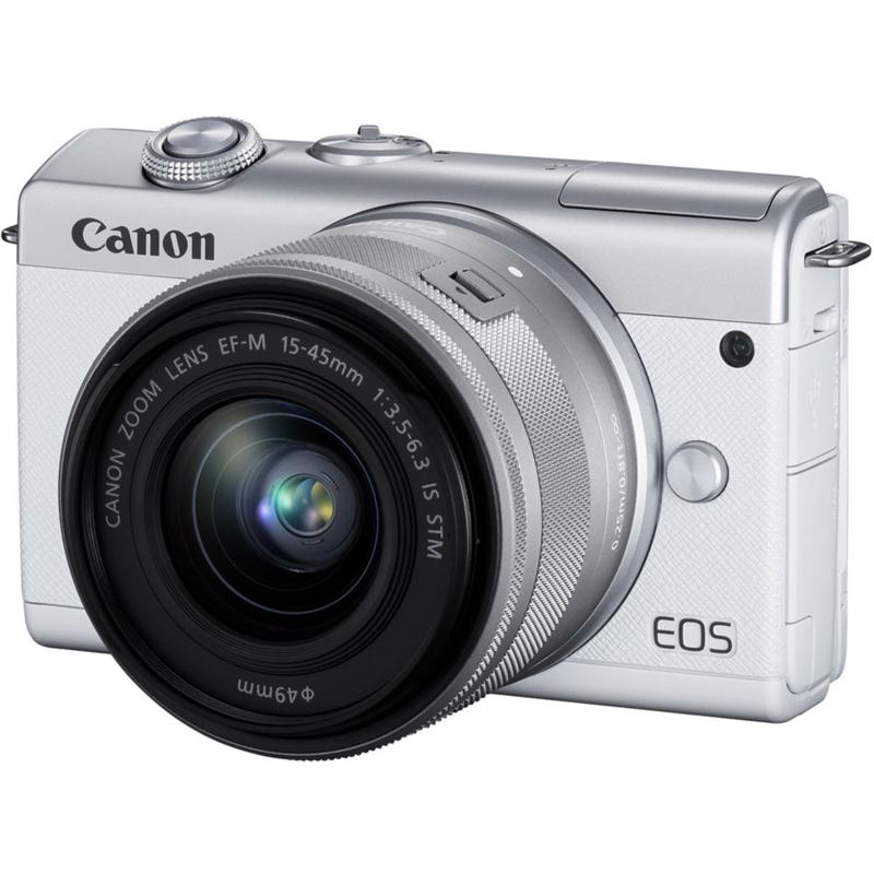 Canon EOS M200 White Mirrorless Digital Camera w/ 15-45mm lens