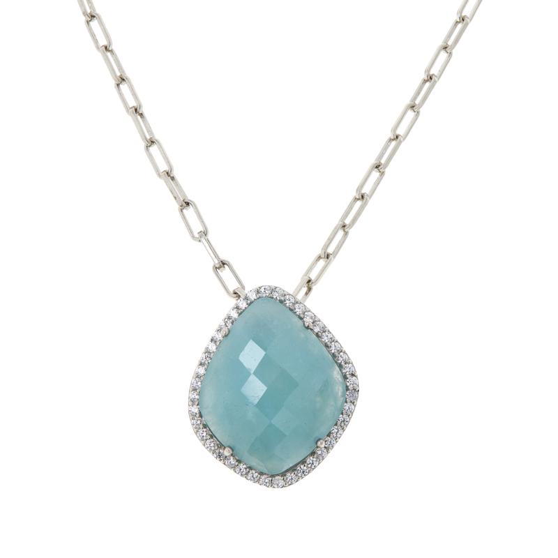Colleen Lopez Sterling Silver Freeform Gemstone Necklace